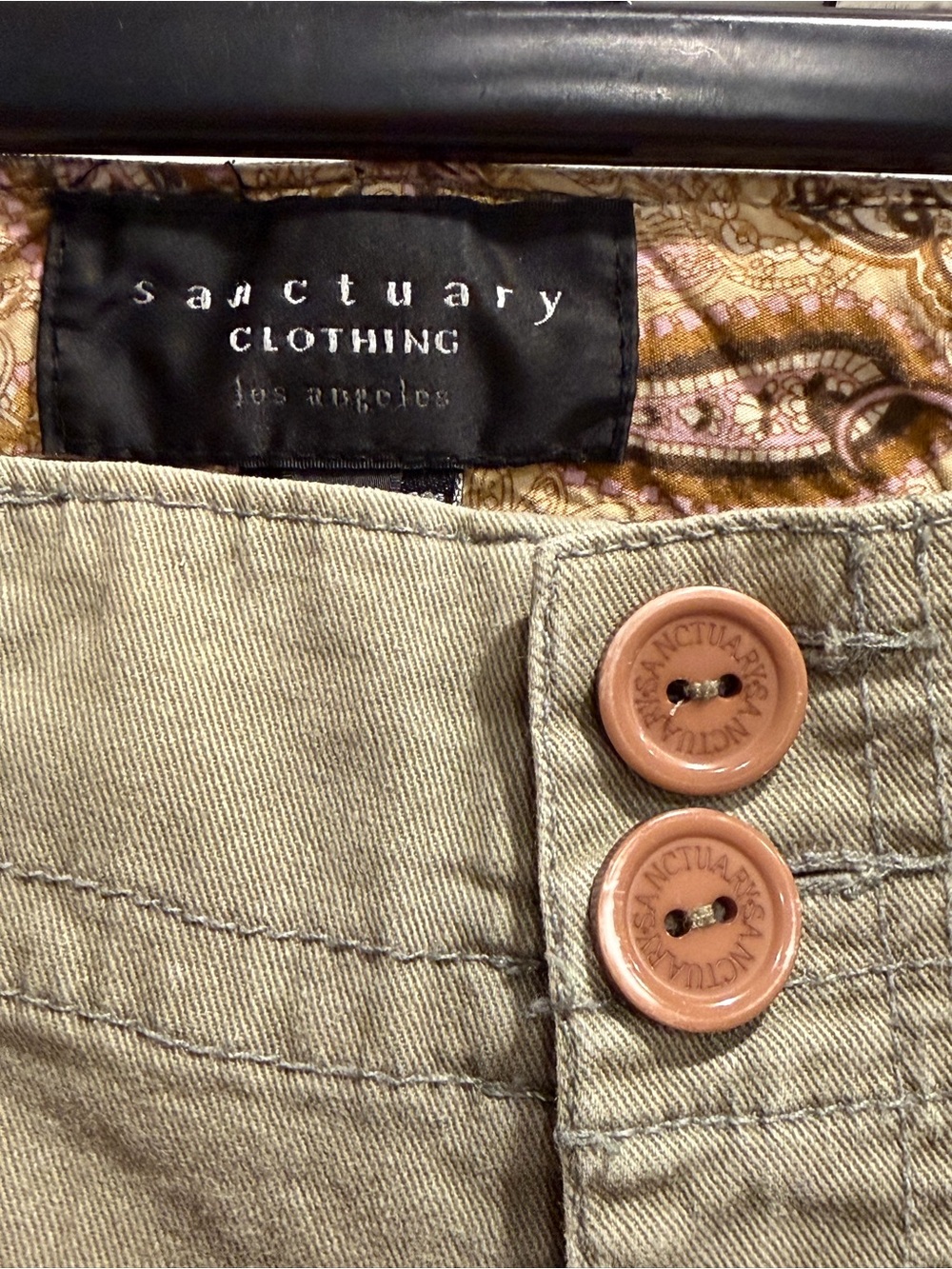 Sanctuary Green Casual Straight-Leg Utility Pants